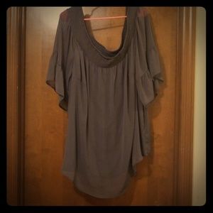 Gray Off the shoulder Blouse